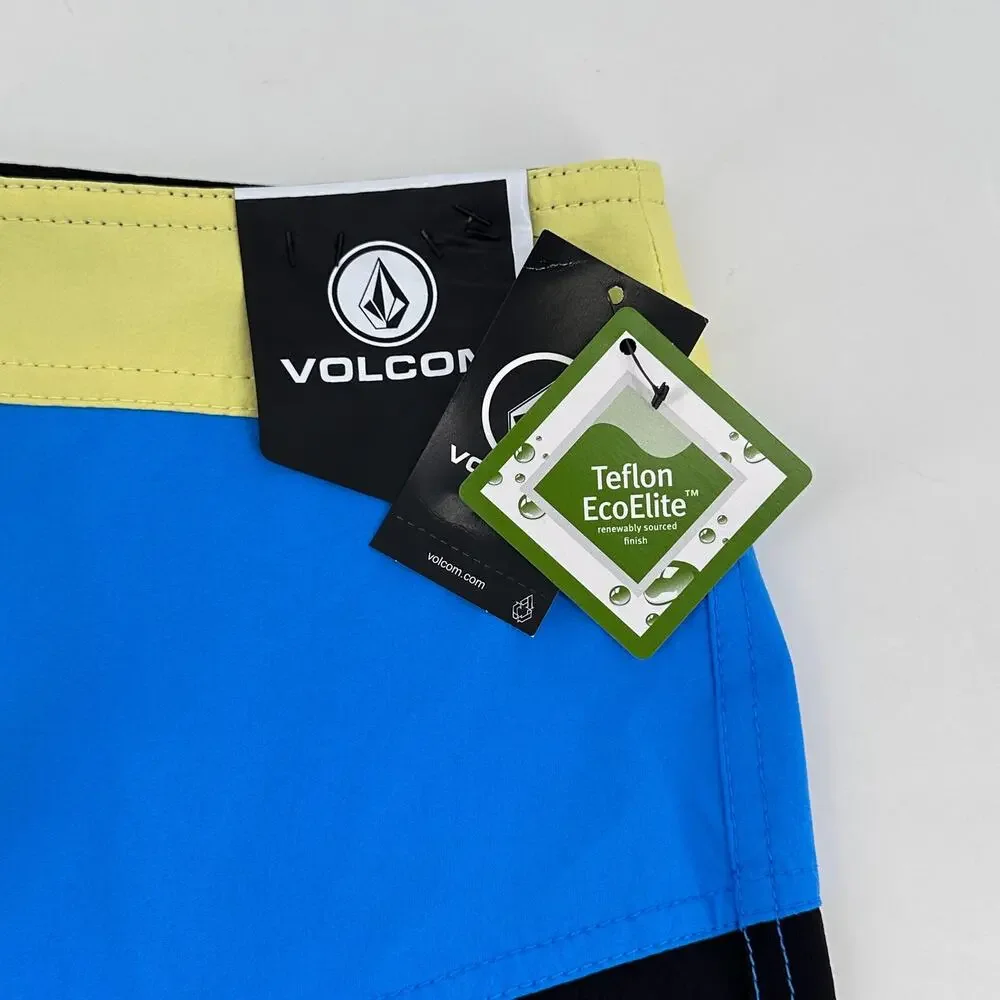 Volcom Halved Liberator Swim Trunks Boardshorts Maliblue Boys Size 18 XL